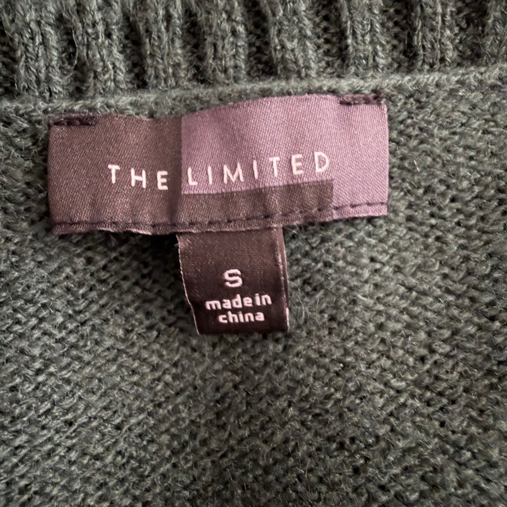 The Limited Sweater Dress Women Small Green Asymmetrical Hem Stretch Knit - Picture 6 of 7